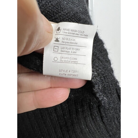 Vince Cashmere Blend Black Stripe Knit Wrap Cowl Neck Cardigan Sweater Size S - Picture 7 of 12